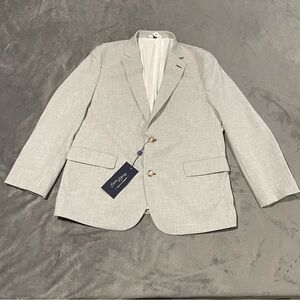 State and Liberty Blazer Men 44 Short Light Grey Athletic Fit Stretch Lightweigt